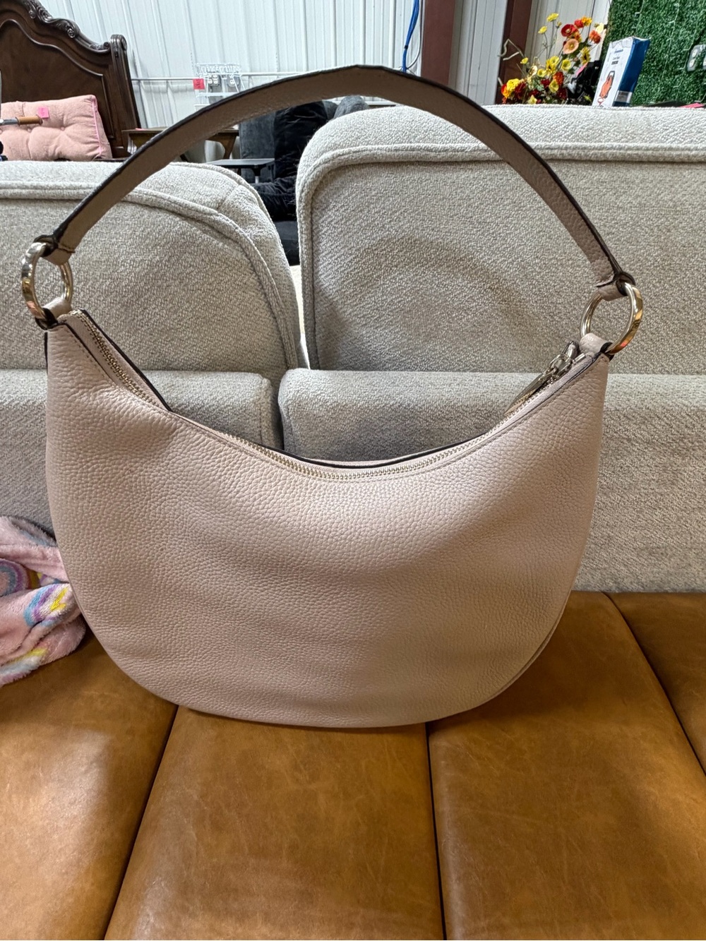 kate spade Pebbled Leather Hobo in Blush - Picture 2 of 3